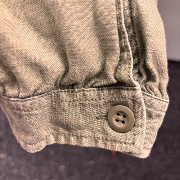 AMERICAN EAGLE HOODED WOMEN DRAWSTRING PULLOVER JACKET SHIRT OLIVE GREEN Sz XL - Picture 8 of 13